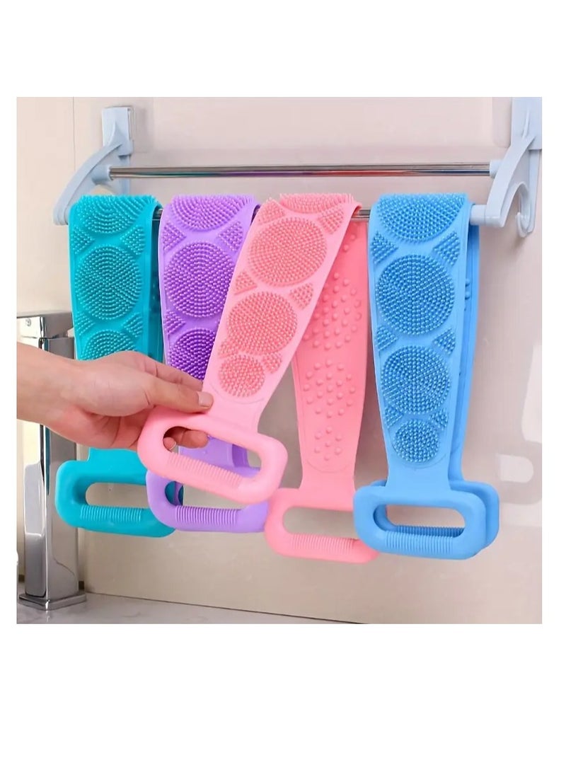 2pcs Silicone Bath Brush for Back Body Double Side Deep Cleaning Massage Exfoliating Belt Dead Skin Removal for Shower  - Image 3
