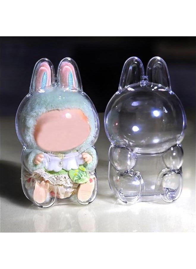 Arabest Protective Cover for LABUBU Plush Figure Doll, Plastic Protective Cover for LABUBU The Monsters Figure Keychain, Storage Transparent PVC Keychain Model Walking Display Bag for Fan Collection  - Image 1