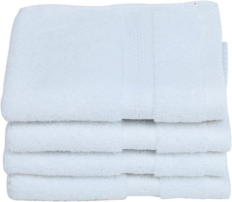 BIANCA Ultra Soft Zero Twist 100% Cotton 4 Piece Face Towel Sets Super Absorbent, Fluffy, AeroCore Organic Technology - for Men, Women, Gym, Kitchen - 500 GSM (Paradiso) - White - Image 2