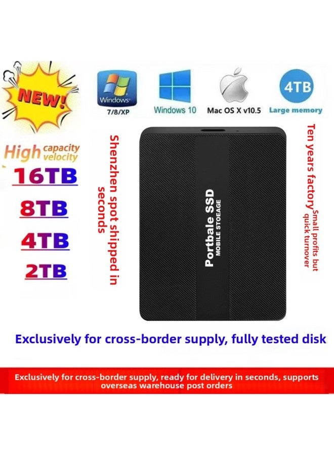 Mobile SSD 2TB SSD Type-c3.2 High-speed Hard Disk Nvme4.0-Capacity:2TB-Interface:TYPE-C 3.2 Black (do Not Buy Personally) - Image 1