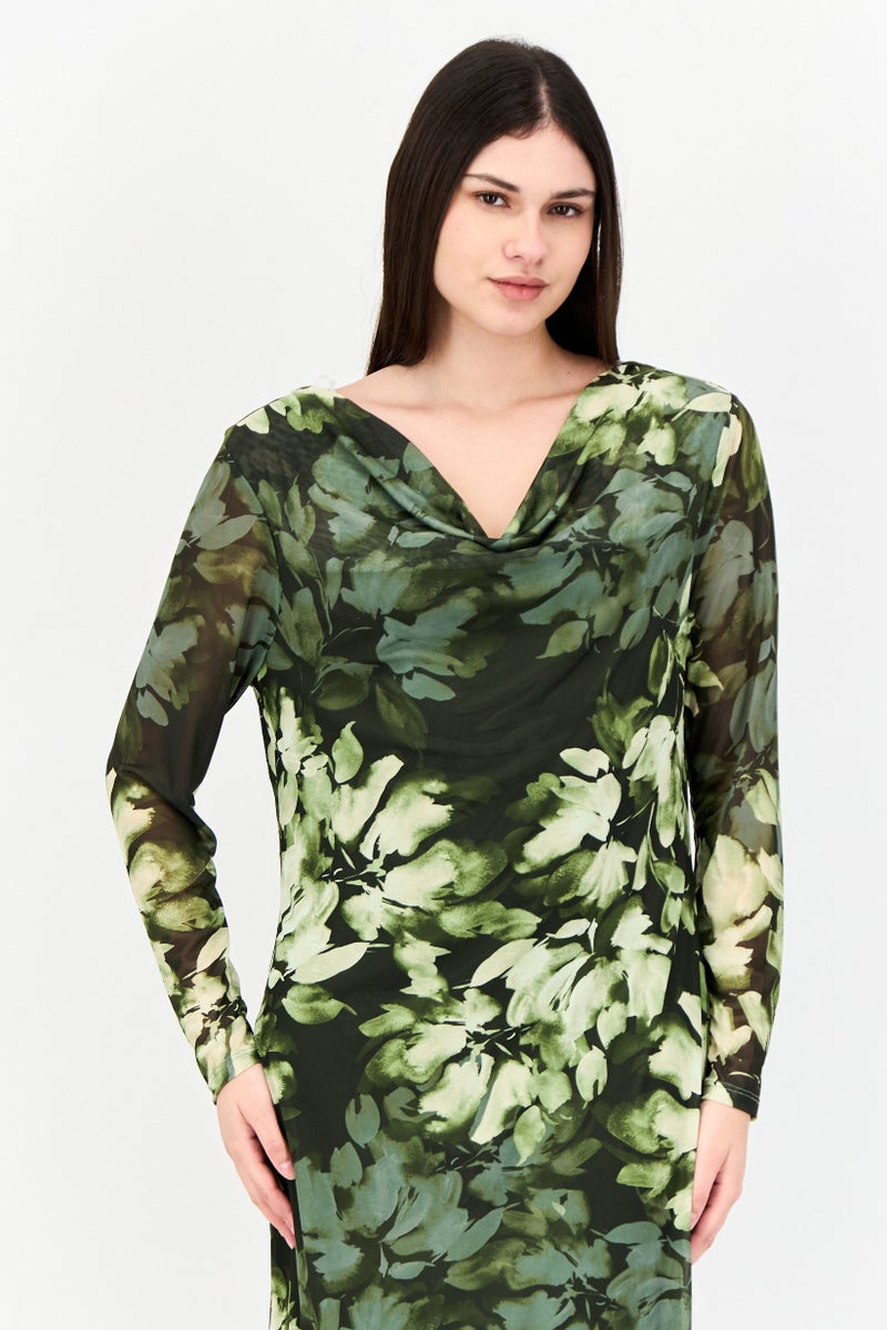 Kathy Ireland Women Floral Print Maxi Dress, Multicolor  - Image 2
