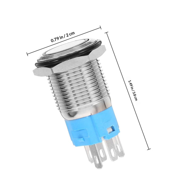 16mm Car Push Button Switch LED Ring Light Self Locking Momentary Engine Start Ignition Replacement - Image 3