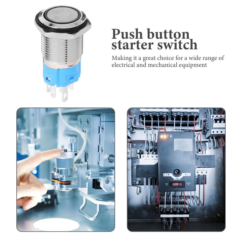 16mm Car Push Button Switch LED Ring Light Self Locking Momentary Engine Start Ignition Replacement - Image 4