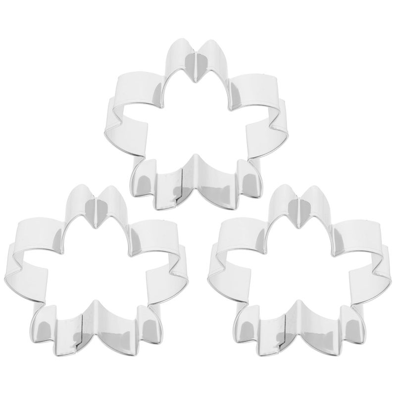 Stainless Steel Cherry Blossom Cookie Cutters 3pcs Reusable Baking Molds - Image 2