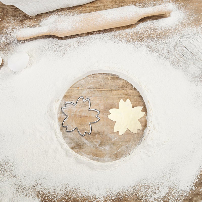 Stainless Steel Cherry Blossom Cookie Cutters 3pcs Reusable Baking Molds - Image 5