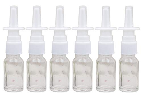 SYBL 6Pcs 10ml/0.34oz Glass Nasal Bottles - Portable Empty Refillable Fine Mist Atomizers Cosmetic Makeup Perfume Storage Container Vials(Clear) - Image 1
