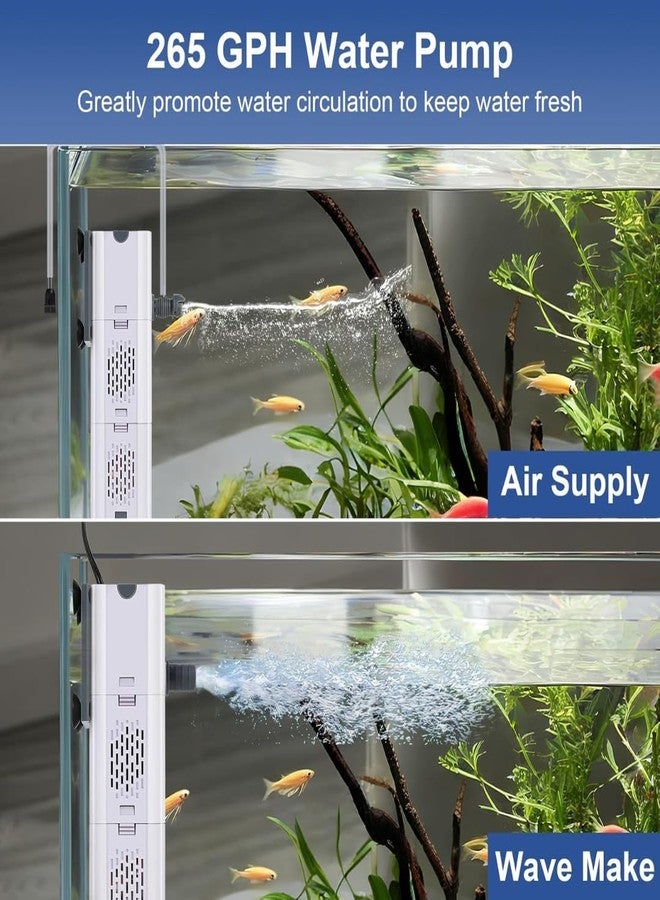 VAYINATO 4-in-1 Aquarium Internal Filter With Colour Ceramic Bio Media | Multi-Functional Filtration & Oxygenation System with Sponge & Ceramic Beads | Water Flow Control (XQP-500F | 500L/Hr | 5Watts) - Image 3