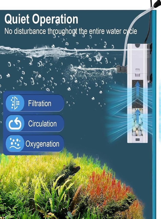 VAYINATO 4-in-1 Aquarium Internal Filter With Colour Ceramic Bio Media | Multi-Functional Filtration & Oxygenation System with Sponge & Ceramic Beads | Water Flow Control (XQP-500F | 500L/Hr | 5Watts) - Image 2
