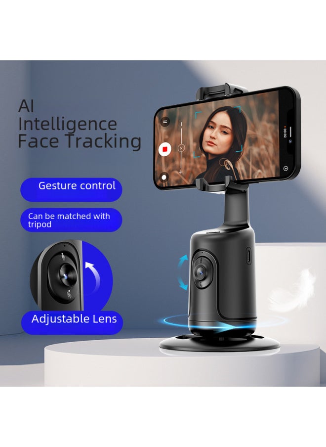 Generic - 360° AI Smart Face Tracker Stabilizer For Live Broadcasts And Desktop Mobile Phone Holder Wireless Remote Control Camera Stand-Color:White - Image 1