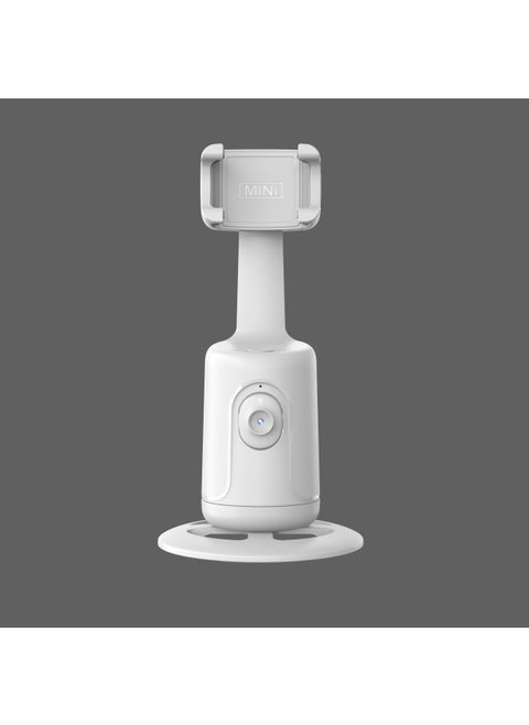 360° AI Smart Face Tracker Stabilizer For Live Broadcasts And Desktop Mobile Phone Holder Wireless Remote Control Camera Stand-Color:White
