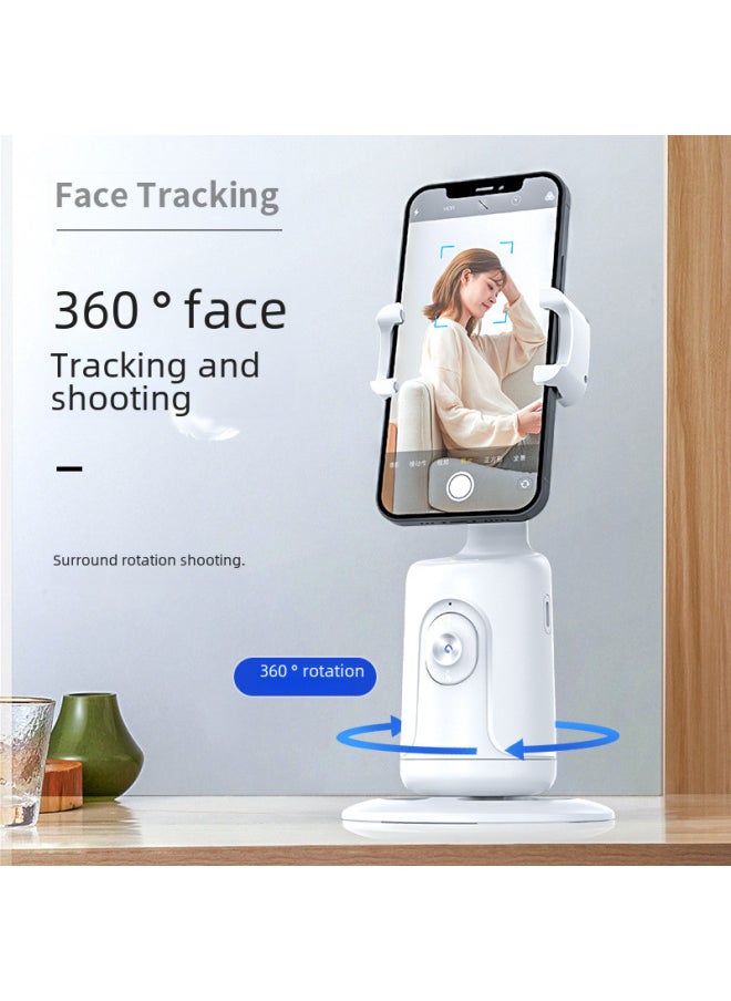Generic - 360° AI Smart Face Tracker Stabilizer For Live Broadcasts And Desktop Mobile Phone Holder Wireless Remote Control Camera Stand-Color:White - Image 1