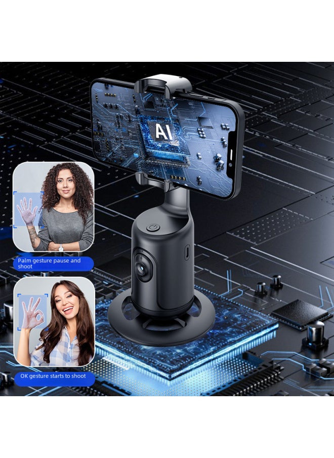 Generic - 360° AI Smart Face Tracker Stabilizer For Live Broadcasts And Desktop Mobile Phone Holder Wireless Remote Control Camera Stand-Color:White - Image 1