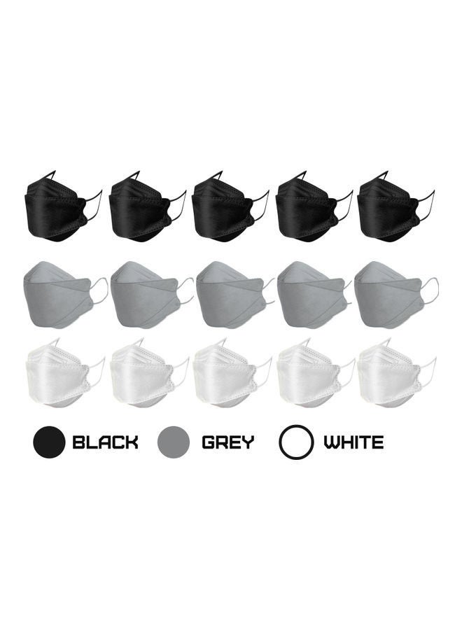 NIBEMINENT 30-Piece N95 Face Mask For Adults White Grey and Black - Image 1