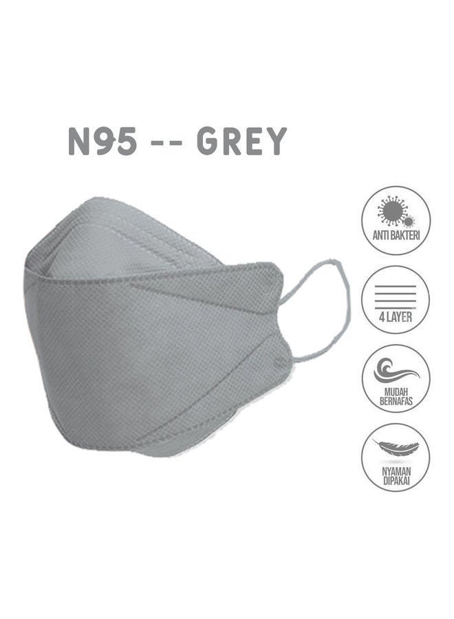 NIBEMINENT 30-Piece N95 Face Mask For Adults White Grey and Black - Image 3