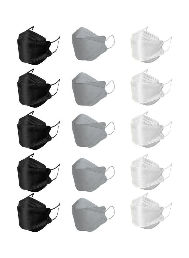 NIBEMINENT 30-Piece N95 Face Mask For Adults White Grey and Black - Image 2