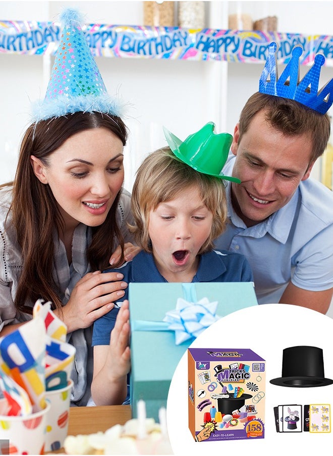 GROIC - Deluxe Magic Kit Set, 158 Magic Tricks for Kids Magic Set with Mystical Magic Cards Magic Wand and More, Pretend Magician Dress Up Toys, Role Playing Sets, STEM Project Toys - Image 1