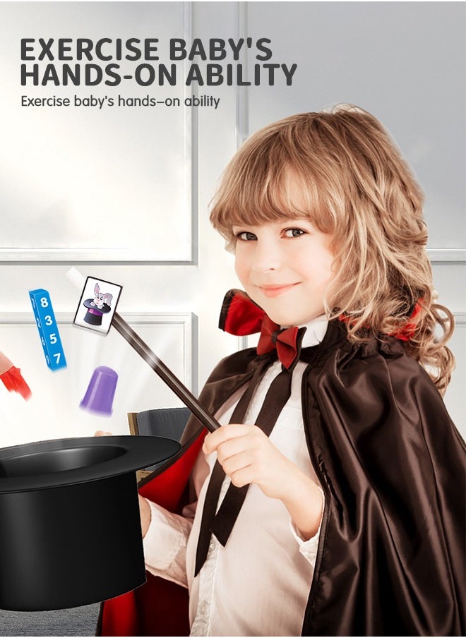 GROIC - Deluxe Magic Kit Set, 158 Magic Tricks for Kids Magic Set with Mystical Magic Cards Magic Wand and More, Pretend Magician Dress Up Toys, Role Playing Sets, STEM Project Toys - Image 1