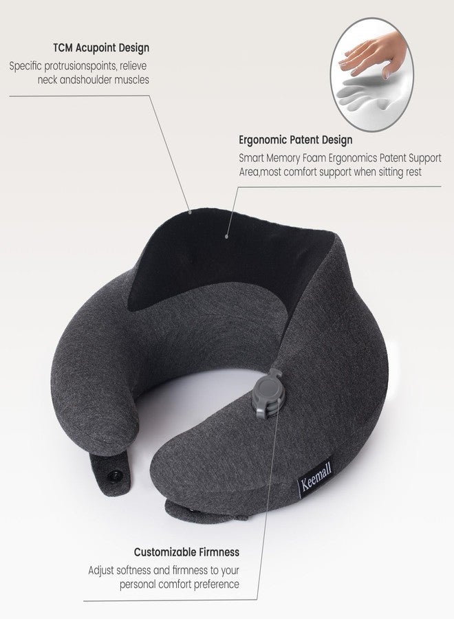 Keemall Inflatable Neck Pillow, Premium Travel Neck Pillow for Airplane Headrest Sleep - 3rd Generation, Double Comfort Plane Pillow for Long Flight - Image 2