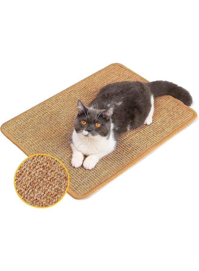 Mumoo Bear Cat Scratching Mat, 60x40 cm Natural Sisal Cat Scratch Mat, Horizontal Cat Floor Scratching Board, Protect Furniture and Sofas - Image 1