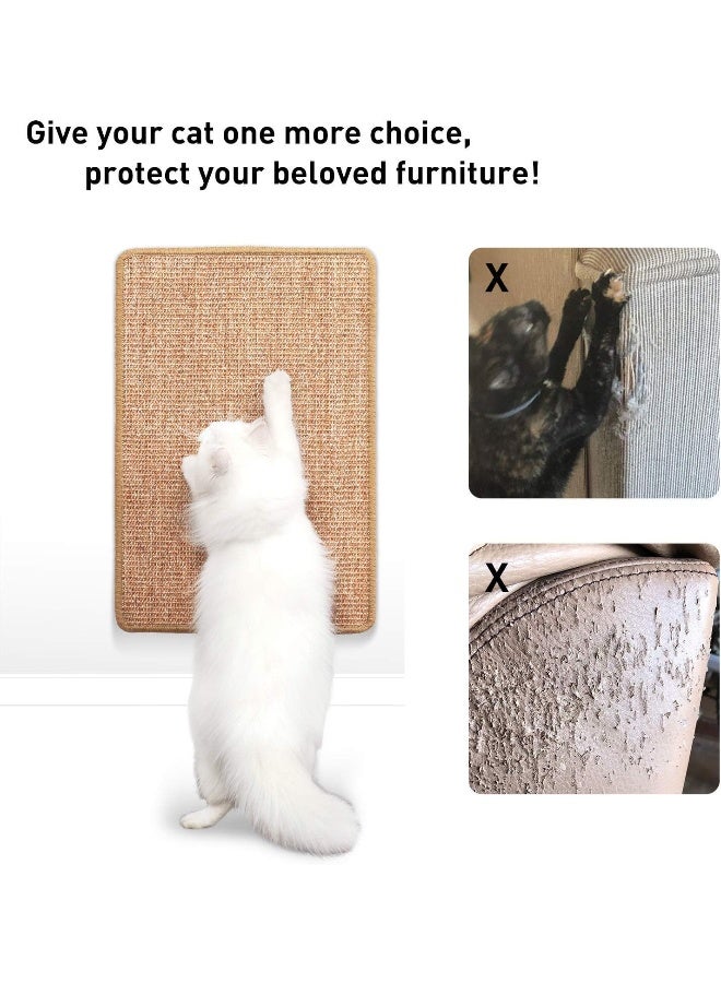 Mumoo Bear Cat Scratching Mat, 60x40 cm Natural Sisal Cat Scratch Mat, Horizontal Cat Floor Scratching Board, Protect Furniture and Sofas - Image 3