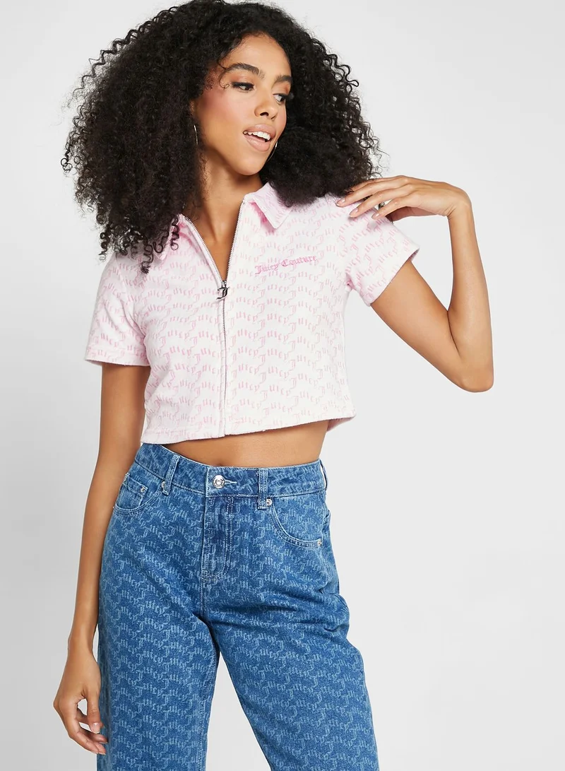Juicy Couture Logo Zip Detail Shirt