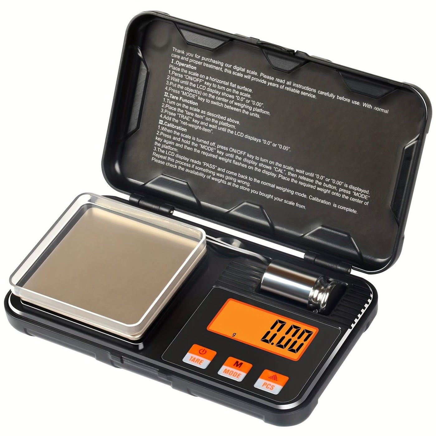 Precision Milligram Scale 200g 0.01g Digital Jewelry Scale for Powder Medicine Gold Gemstones Reloading Including Calibration Weight
