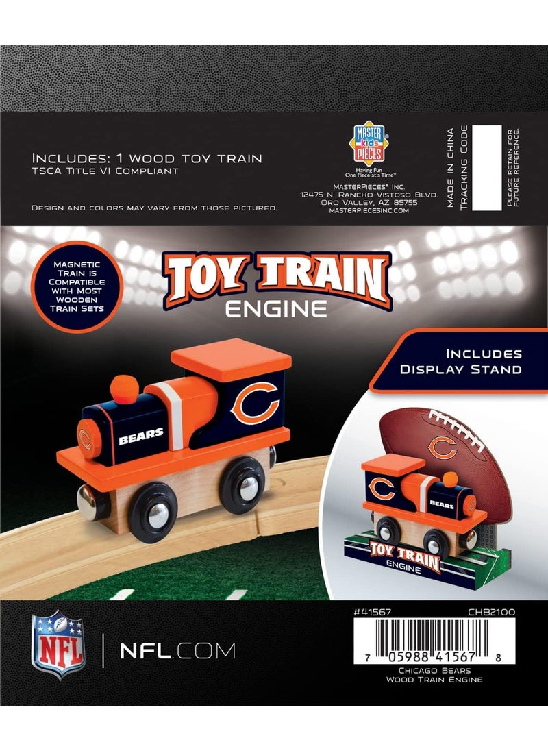 MasterPieces MasterPieces Wood Train Engine  NFL Chicago Bears  Officially Licensed Toddler  Kids Toy Black  - Image 3
