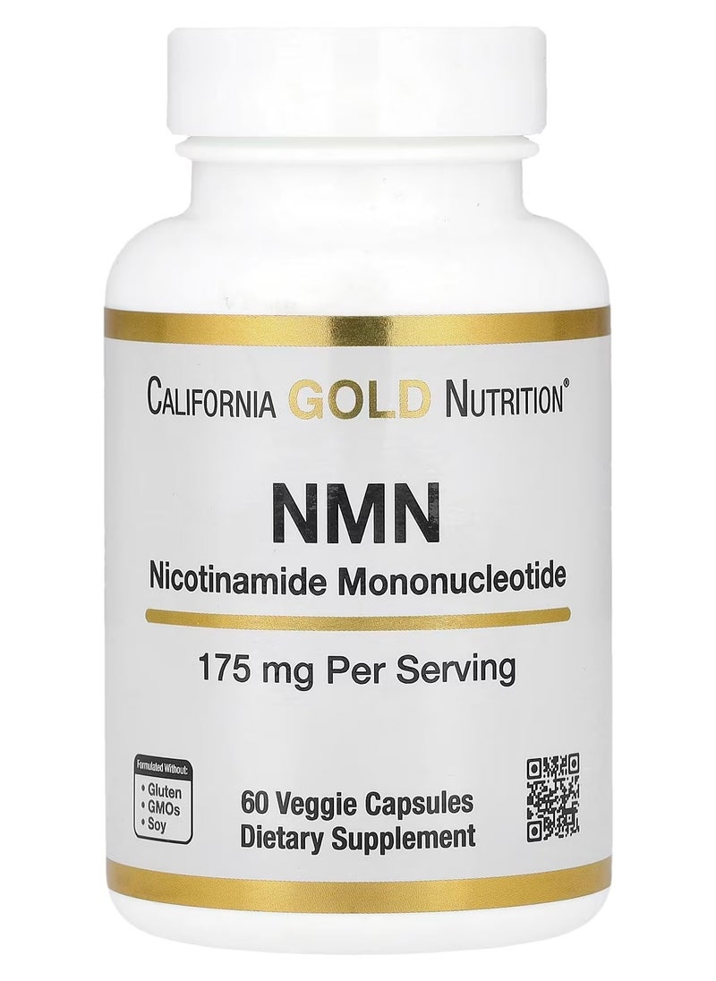 California Gold Nutrition California Gold Nutrition (NMN) Nicotinamide Mononucleotide 175 mg 60 Veggie Capsules  - Image 1