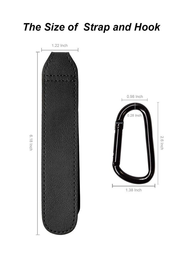 YelaJoy 2 Pcs Baby Stroller Hooks, Premium Vegan Leather Multipurpose Pram Bag Straps, Heavy Duty Hanging Hooks for Diaper Bags, Grocery Shopping Totes and Handbags (Black) - Image 3