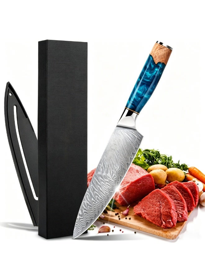 SSGP Chef Knives, Damascus Steel Chef Knife, Professional Sharp High Carbon Kitchen Knife, Ergonomic Handle, Superior Multipurpose Kitchen Knife for Home and Restaurant - Image 1