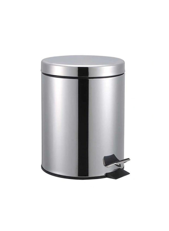 Winsor Winsor Stainless Steel Pedal Dustbin with Removable Inner Bucket - Trash Can Round Shape Dustbin for Bathroom, Home, Kitchen, washrooms, Room and Office 8 ltr  - Image 1