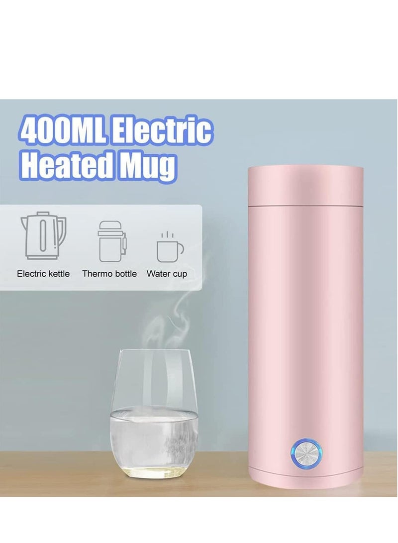 Joyelink Travel Electric Kettle,Small Portable Kettle with Non stick Coating, One Cup Hot Water Maker Travel Kettle,Portable Water Boiler,400 ml pink - Image 2