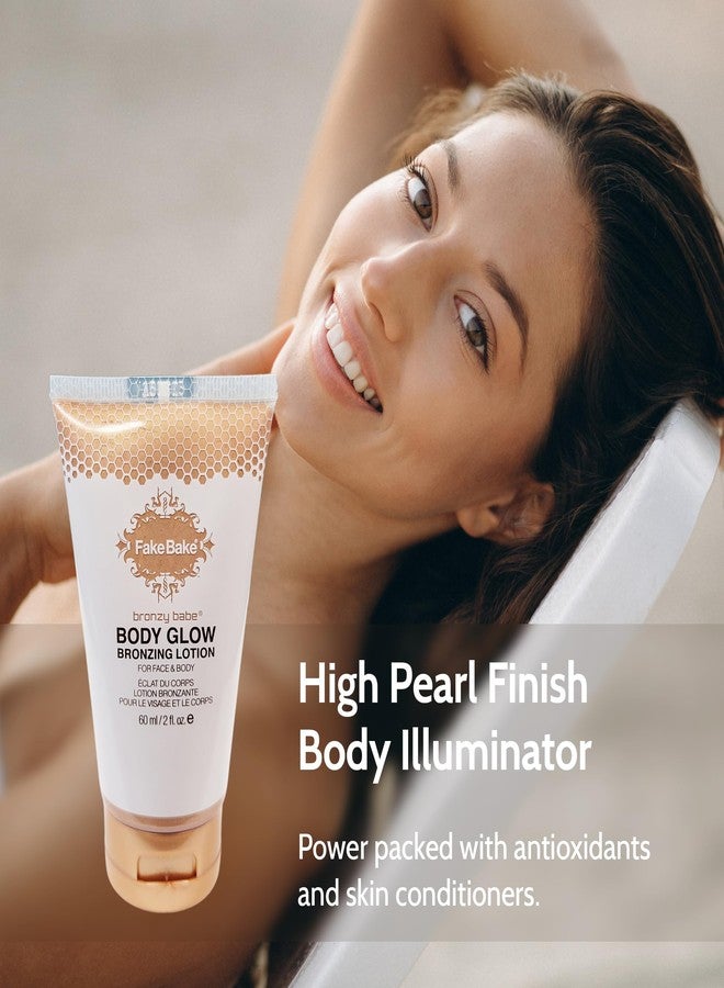 Fake Bake Bronzy Babe Body Glow Face & Body Tinted Moisturizer Lotion, Highlighter, Makeup & Moisturizing Skincare Healthy Color Boost from Plants & Vitamins - For All Skin Tones, Women & Men - 2oz - Image 4