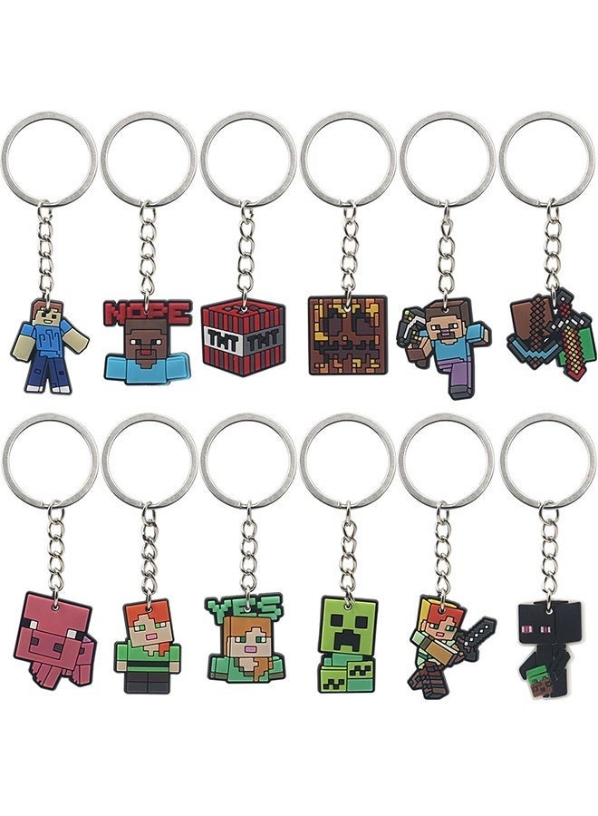 MINECRAFT 12-Pack Minecraft Keychains Birthday Gifts Lightweight Key Tags Portable Keychains - Image 1
