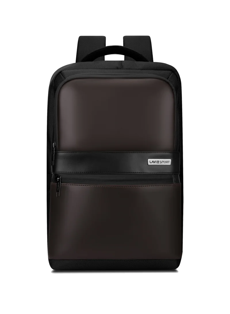 Sport Armour 24L Laptop Backpack with Trolley sleeve For Men & Women (Black/Choco)