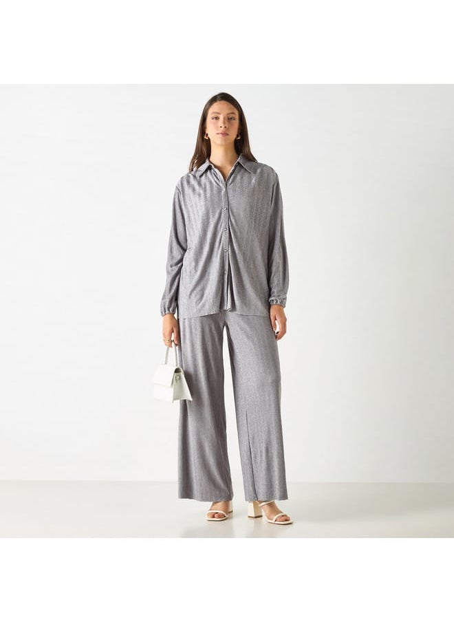 Iconic Iconic Textured Shirt with Long Sleeves  - Image 2