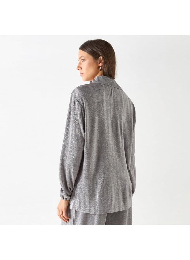 Iconic Iconic Textured Shirt with Long Sleeves  - Image 3