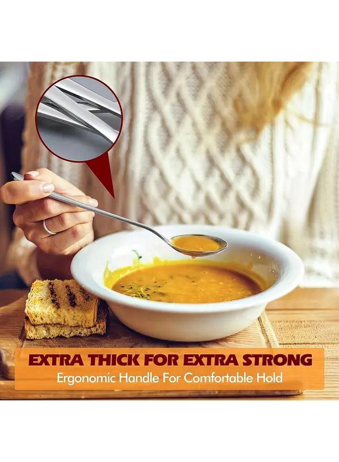 12 Pieces Stainless Steel Spoons Mirror Polished Dishwasher Safe For Home Kitchen Restaurant - Image 4