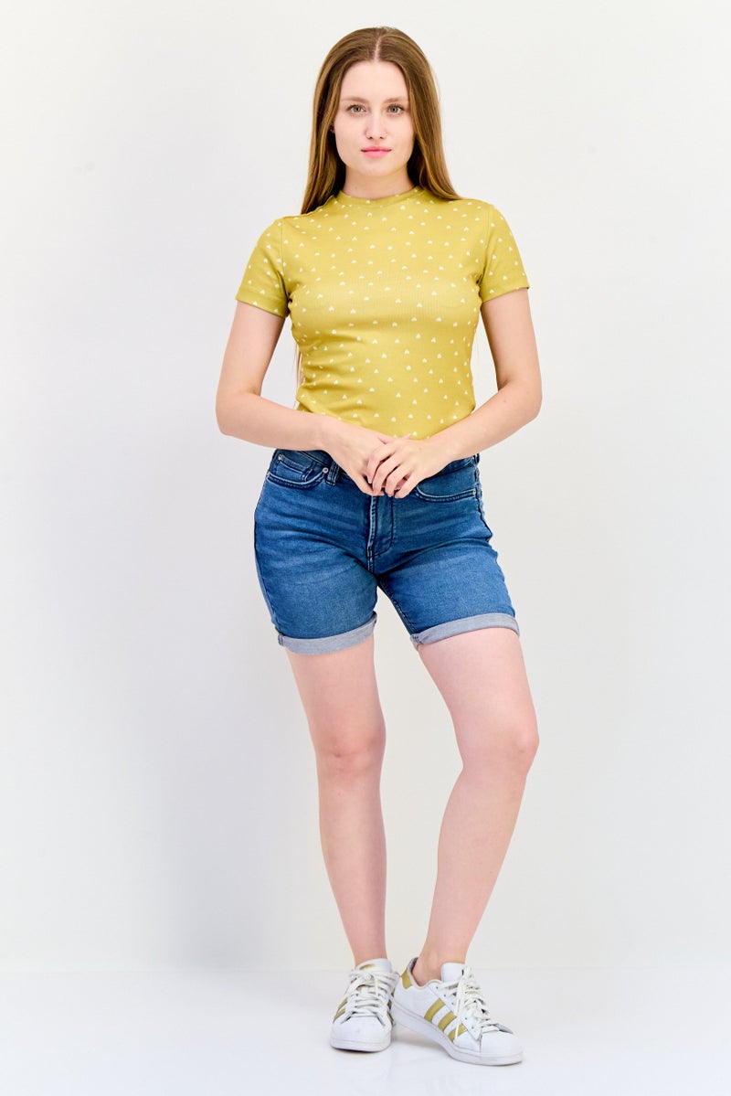 ONLY Women Crew Neck Short Sleeve Allover Print T-Shirt, Multicolor - Image 2