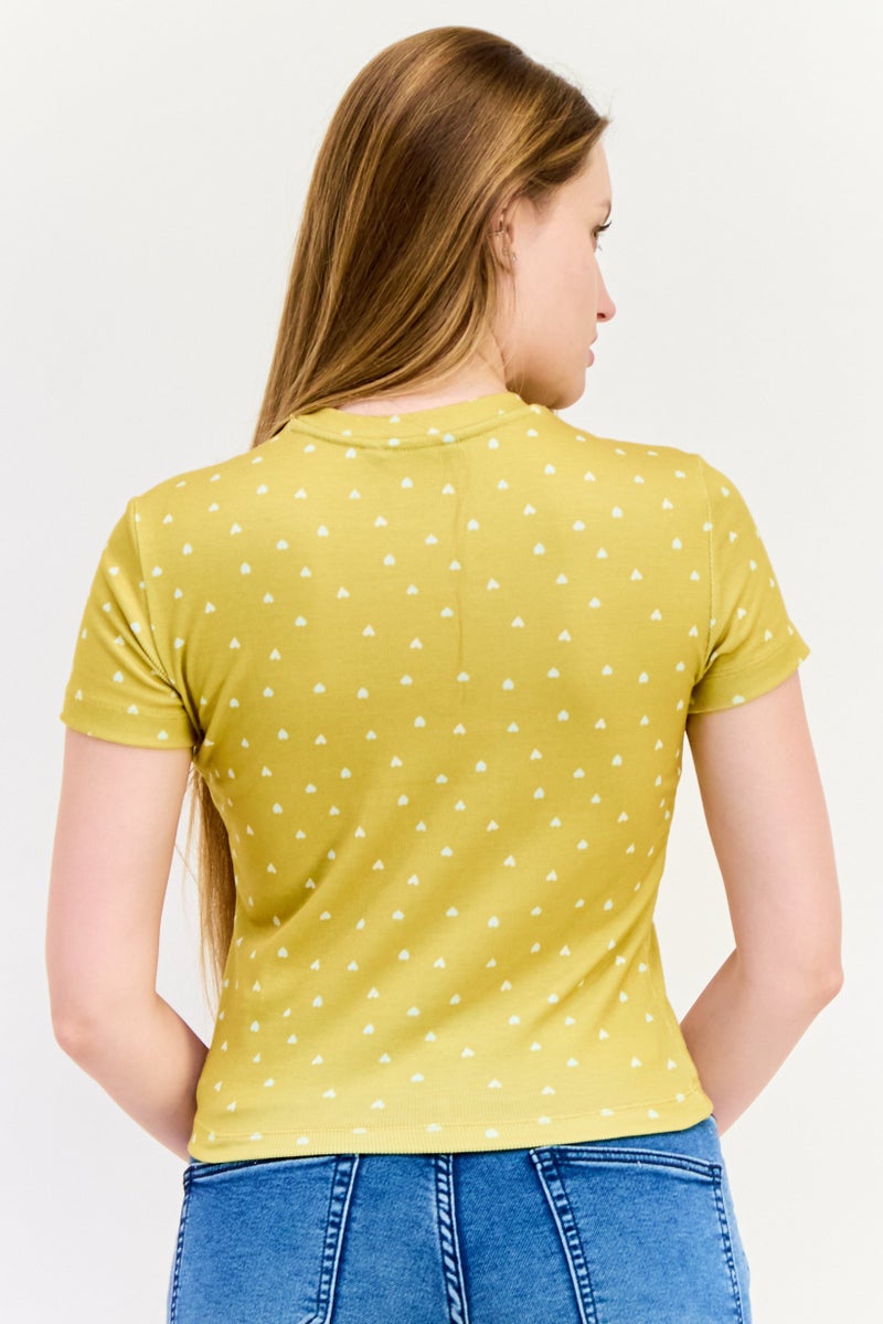 ONLY Women Crew Neck Short Sleeve Allover Print T-Shirt, Multicolor - Image 4