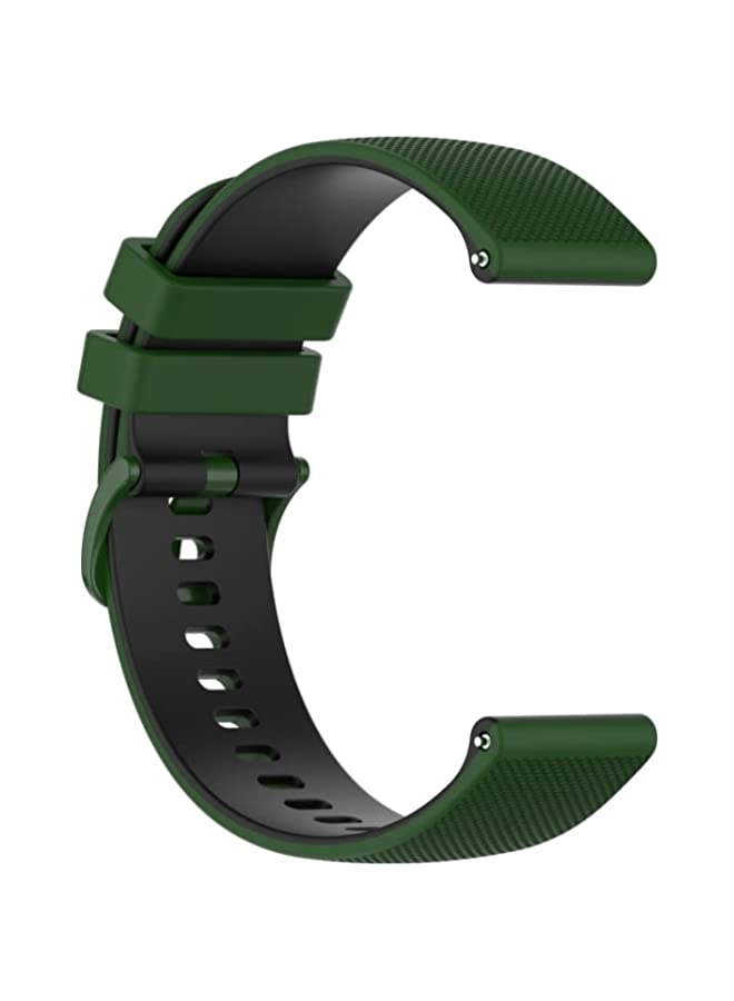 HuHa HuHa Band For Honor Watch GS 3 22mm Checkered Two-Color Silicone Watch Band (Amy Green+Black) - Image 2