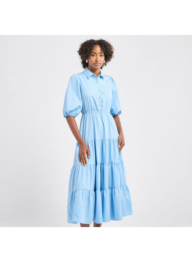 Splash FAV Tiered Cotton Midi Dress  - Image 1