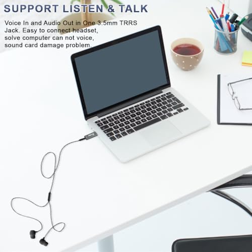 Zeitel® USB Sound Card USB to 3.5mm Jack Audio Adapter USB External Stereo Sound Adapter Converter for Laptop, PC, Compatible with PS5, PS4 Plug & Play - Image 2