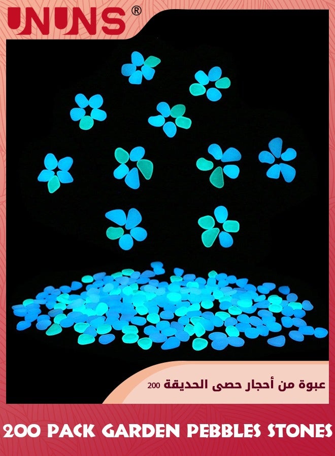 UNUNS Garden Pebbles Stones,Glow In The Dark Garden Pebbles Stones Rocks For Yard And Walkways Decor,DIY Decorative Luminous Stones In Blue,200 PCS - Image 4