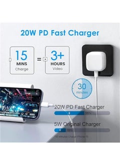 Generic Concretization 20W Fast Charger for iPhone Charger Head,With 2m 6Ft Type C Cable for iPhone 15/15 Pro/15 Pro Max, iPad Pro, Air 5/4, 10th, Samsung Galaxy and Android Phone (2) White  - Image 3