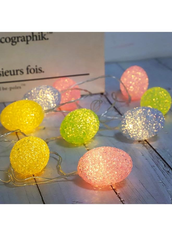 erorex Easter Decorations Easter Egg String Lights Pastel 10 Led String Lights With Battery Operated Fairy Lights For Home Banister Tree Fireplace Spring Decor  - Image 2