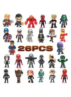 General Mini Superhero Character Superhero Action Set Toy, Avengers Figure Marvel Hero Spider-Man Figure Birthday Gift Cake Decoration for Men and Women (26 pieces)  - Image 1