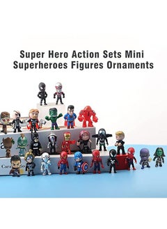 General Mini Superhero Character Superhero Action Set Toy, Avengers Figure Marvel Hero Spider-Man Figure Birthday Gift Cake Decoration for Men and Women (26 pieces)  - Image 2