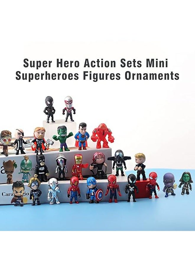 General Mini Superhero Character Superhero Action Set Toy, Avengers Figure Marvel Hero Spider-Man Figure Birthday Gift Cake Decoration for Men and Women (26 pieces)  - Image 2