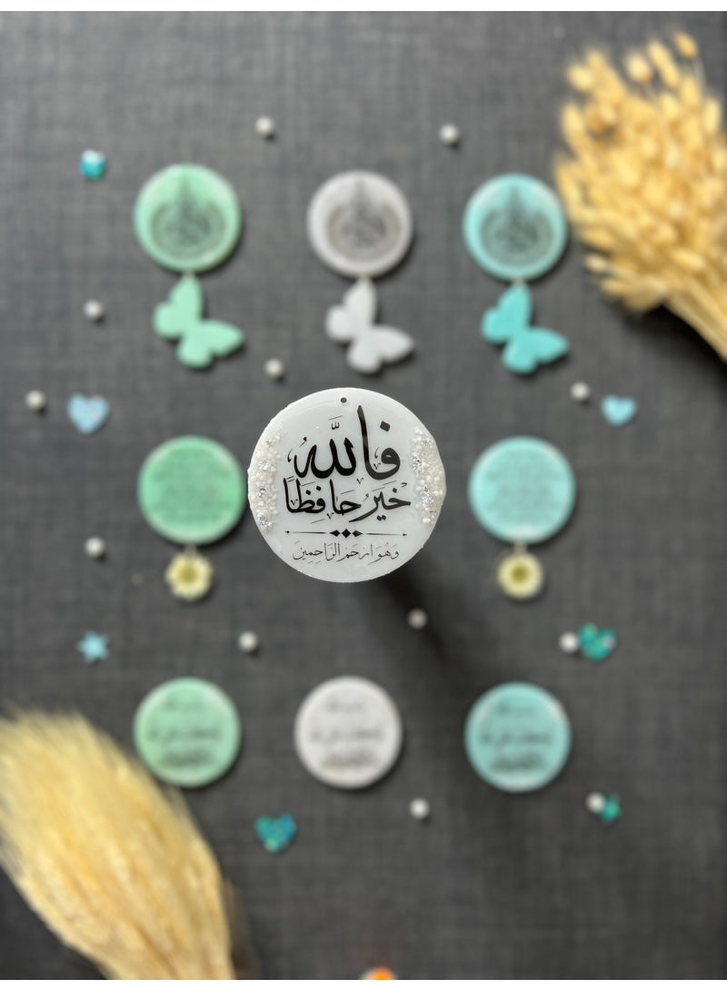 OLUDENIZ Car Accessory & Décor: Elegant Grey Turkish Resin Pendant – Handmade Butterfly Design with Ayat Al-Kursi - Image 4